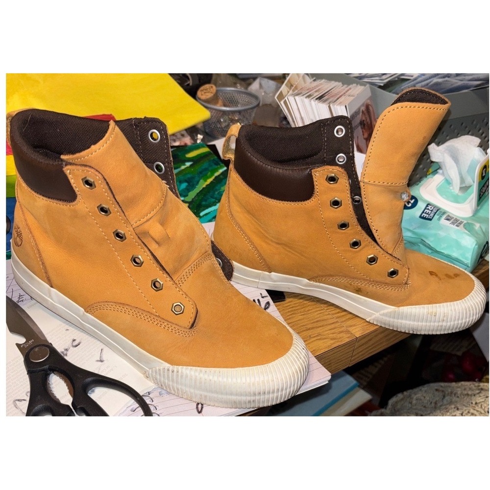 Timberland Womens Wheat Nubuck High Top Sneaker Boot A27Z7 Size 7.5